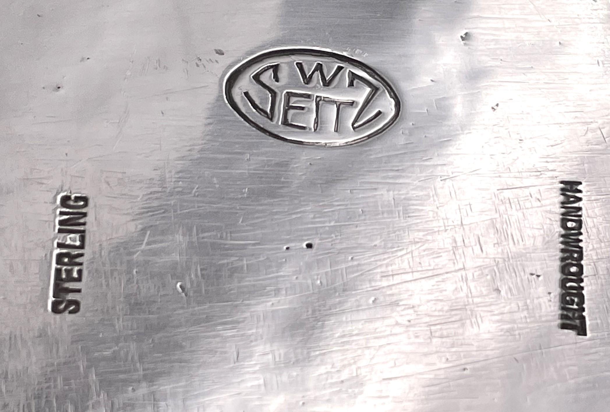 Gilt William Seitz Sterling Silver Box with Rope Motif in Arts & Crafts Style For Sale