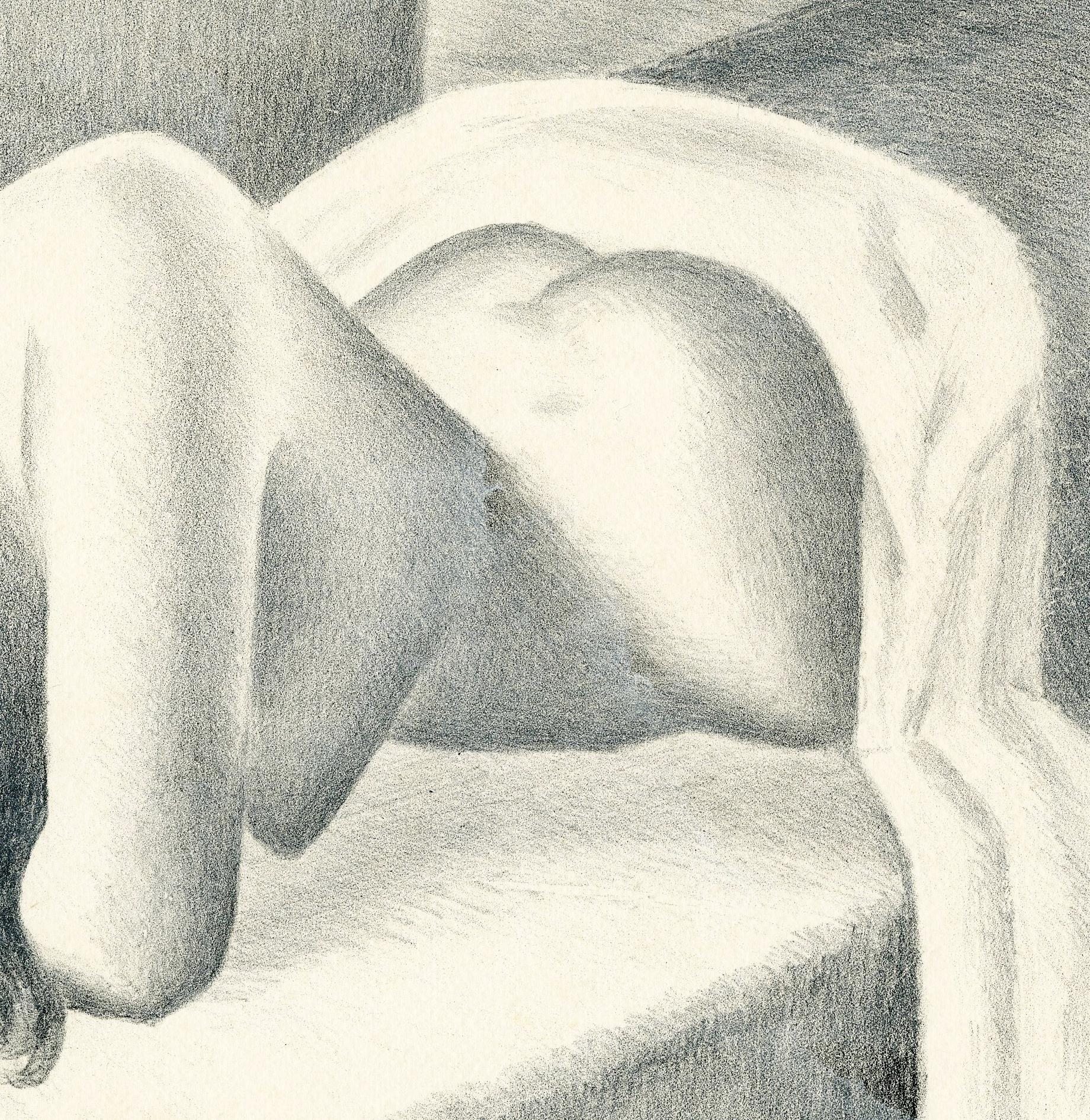 Untitled (Reclining nude, face down) - Art Deco Print by William Sewell