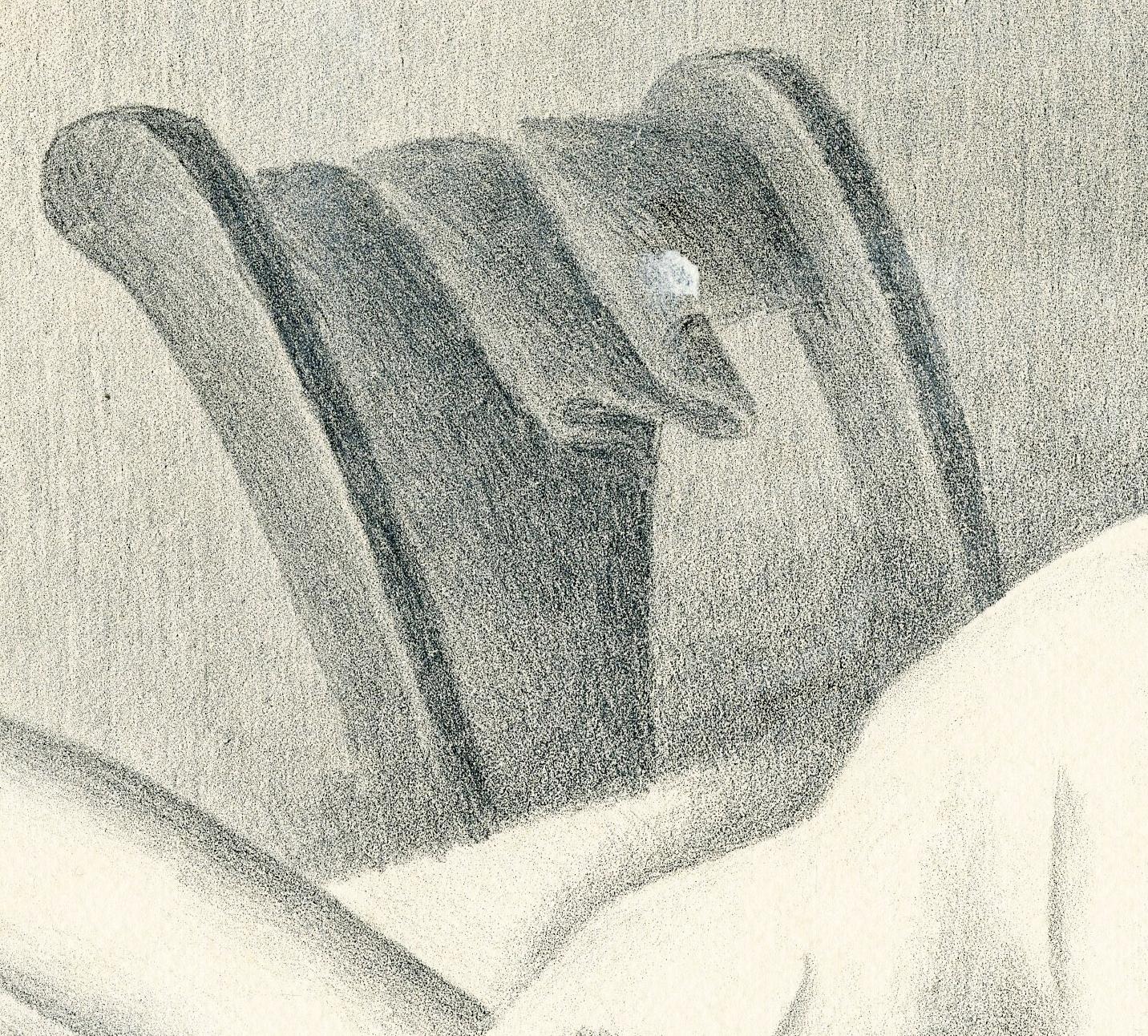 Untitled (Reclining nude, face down) - Beige Nude Print by William Sewell