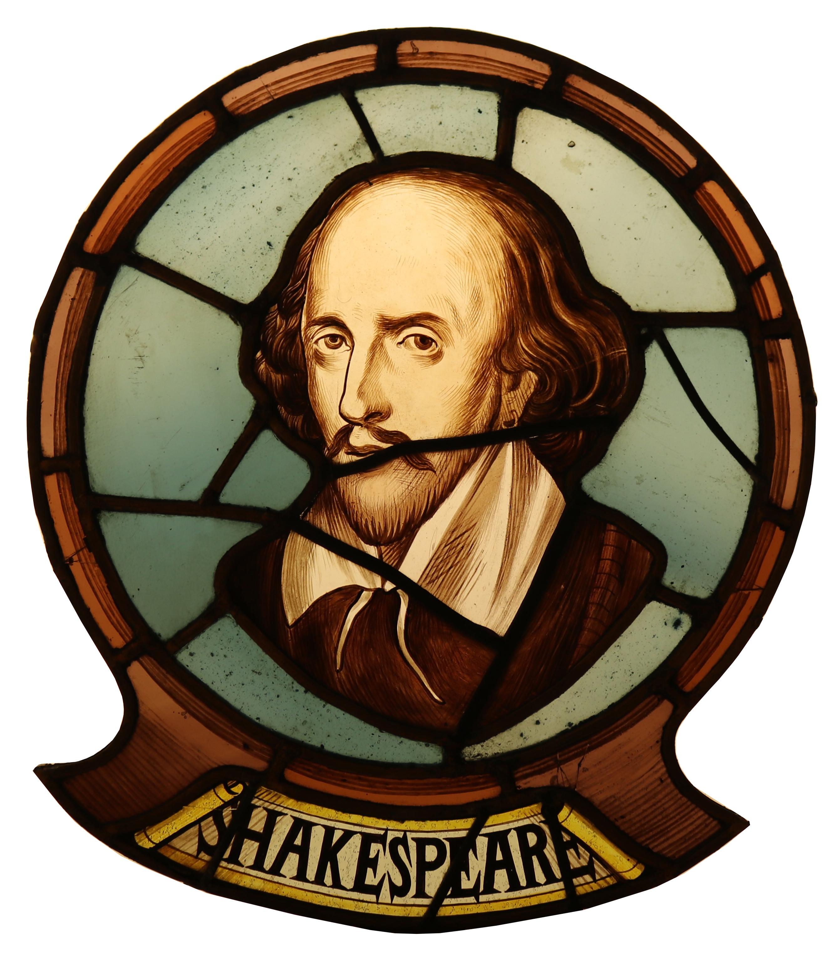 19th Century William Shakespear, Antique Stained Glass Window