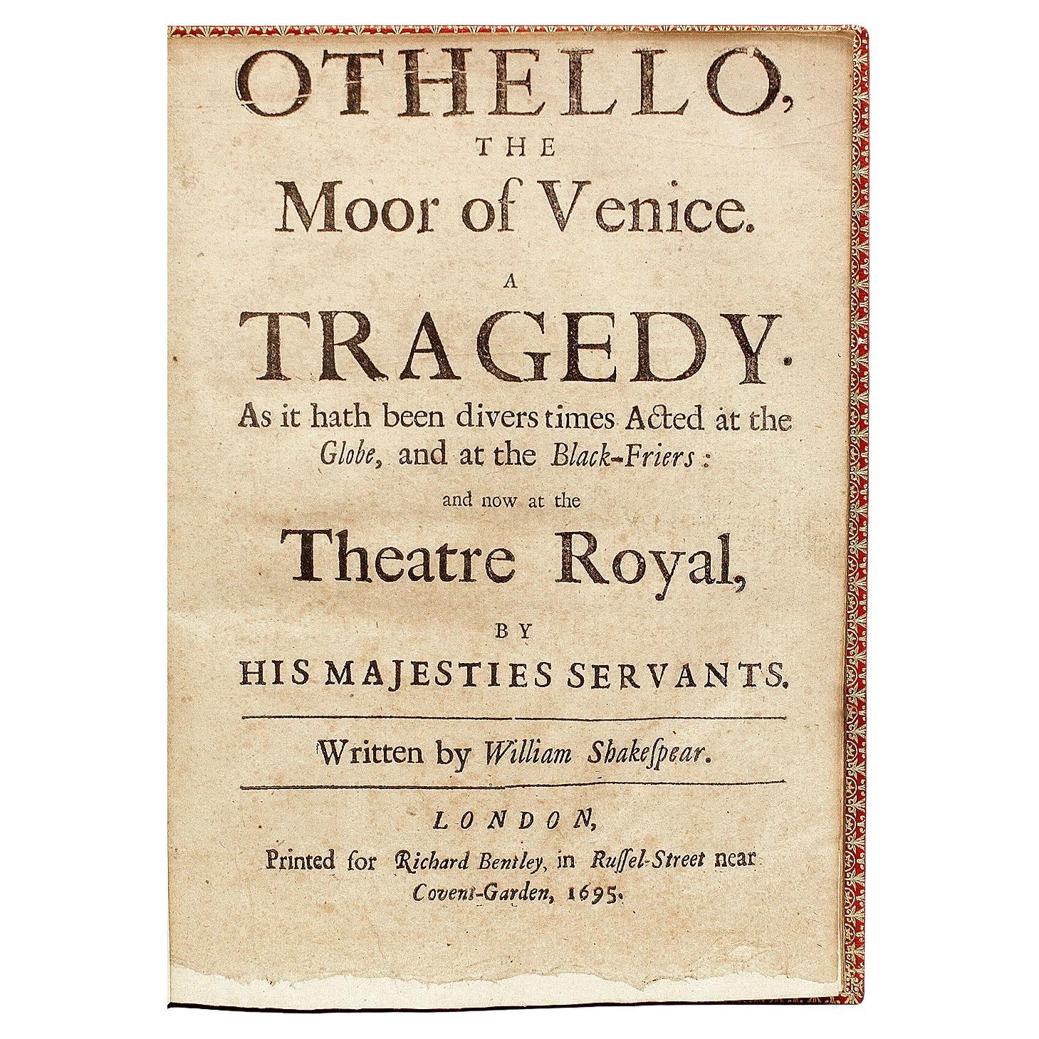 William Shakespeare, Othello, the Moor of Venice, a Tragedy, 1695 Sixth Edition For Sale