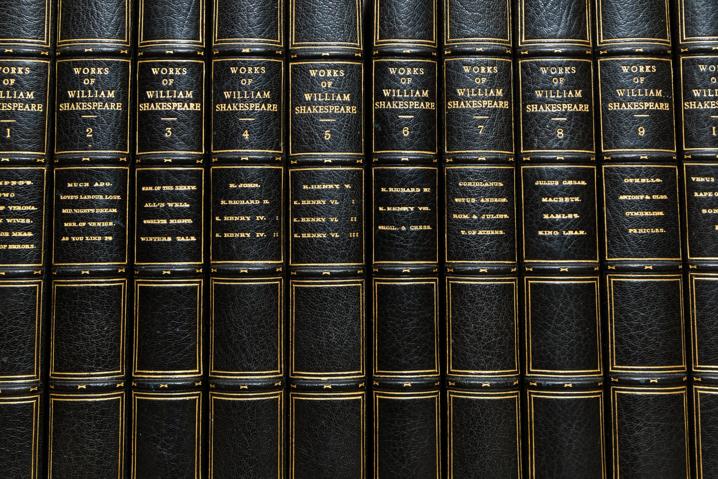10 Volumes

Edited by W.E. Henley. Limited to 1000 copies, This is Copy #835, Signed by the Publisher.

Bound in 3/4 Blue Morocco, Top Edges Gilt, Raised Bands, Blue Cloth Boards, Marbled Endpapers, Gilt Panels. In Cloth Slipcases

Published,