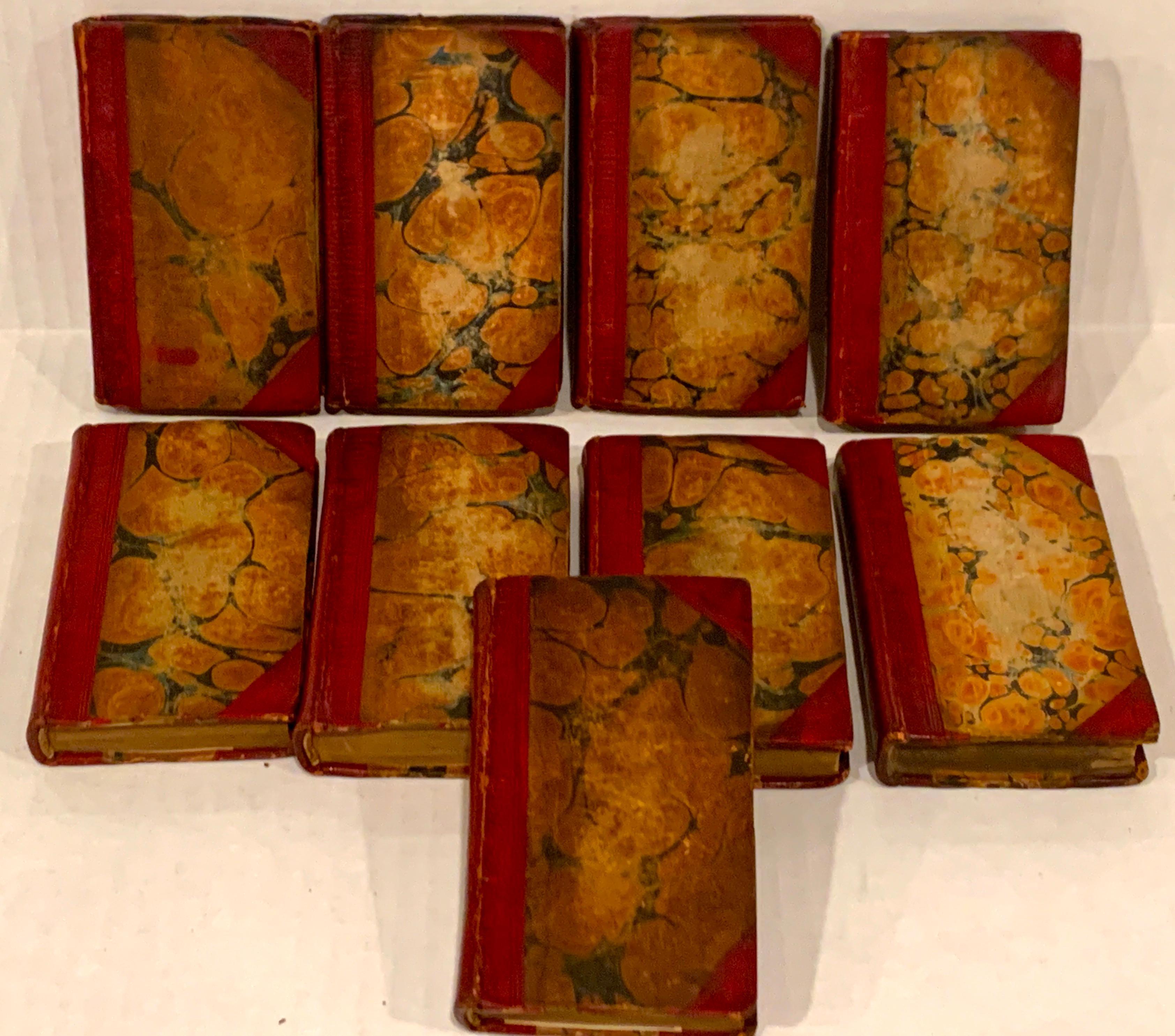 Georgian William Shakespeare's Plays in Miniature 9 Volume Leather Bound Volumes, 1803