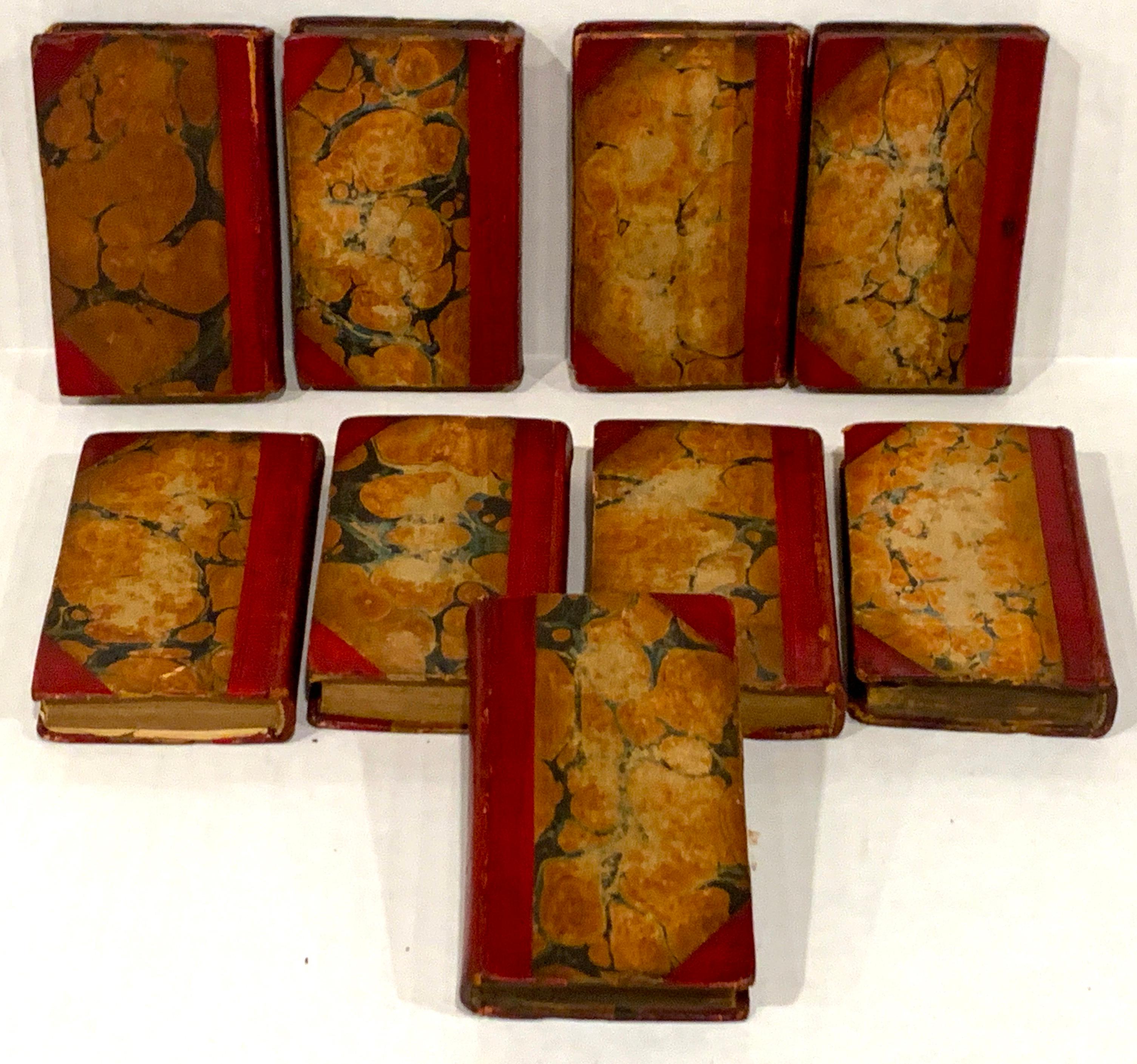 English William Shakespeare's Plays in Miniature 9 Volume Leather Bound Volumes, 1803