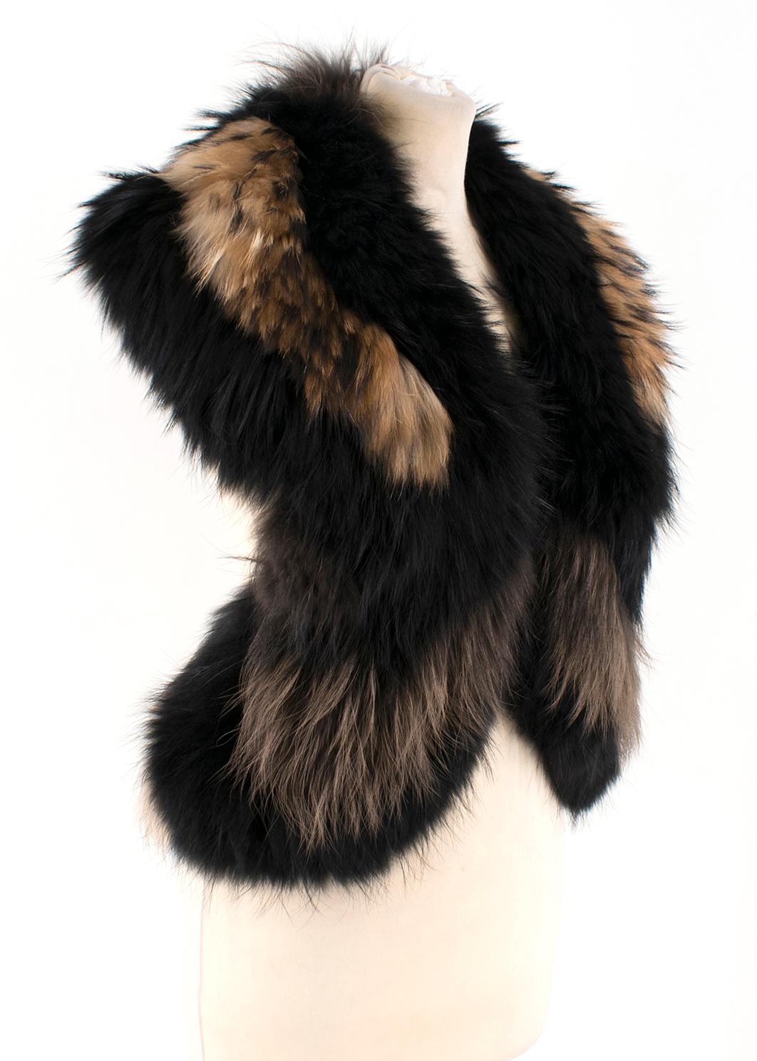 Black William Sharp fox fur shawl 