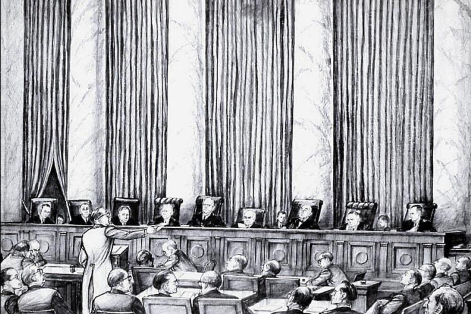 Paper William Sharp Lithograph of United States Supreme Court