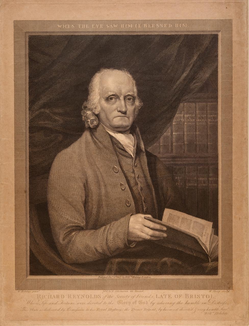 Richard Reynolds, Society of Friends: 19th C. Engraved Portrait by Wm. Sharp - Print by William Sharp