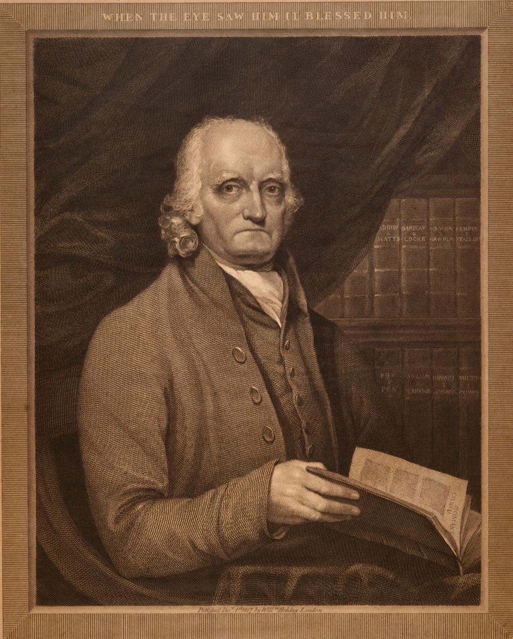 William Sharp Portrait Print - Richard Reynolds, Society of Friends: 19th C. Engraved Portrait by Wm. Sharp