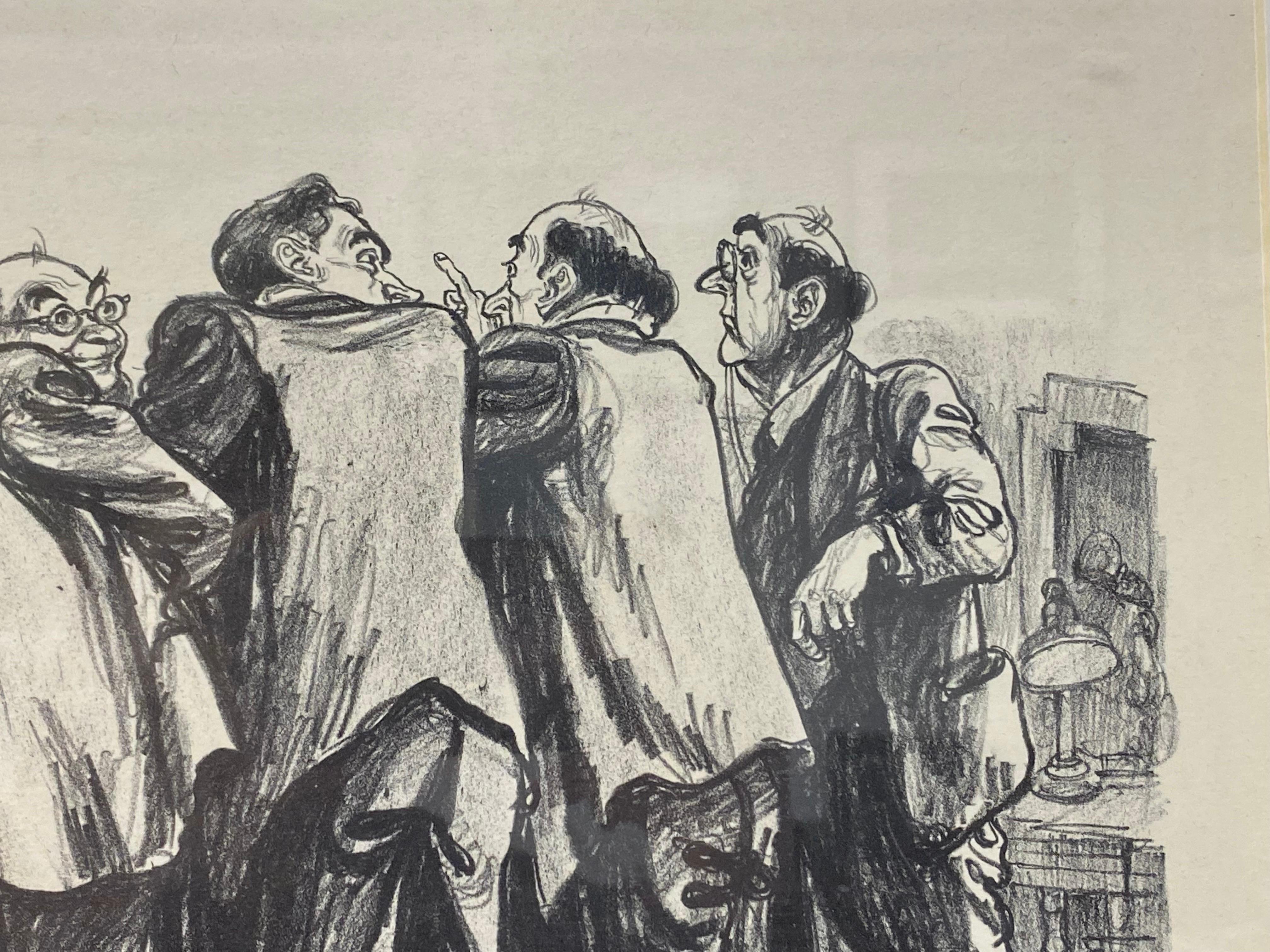 William Sharp Court Room Scene Lithograph, Signed & Framed , a Pair  For Sale 6