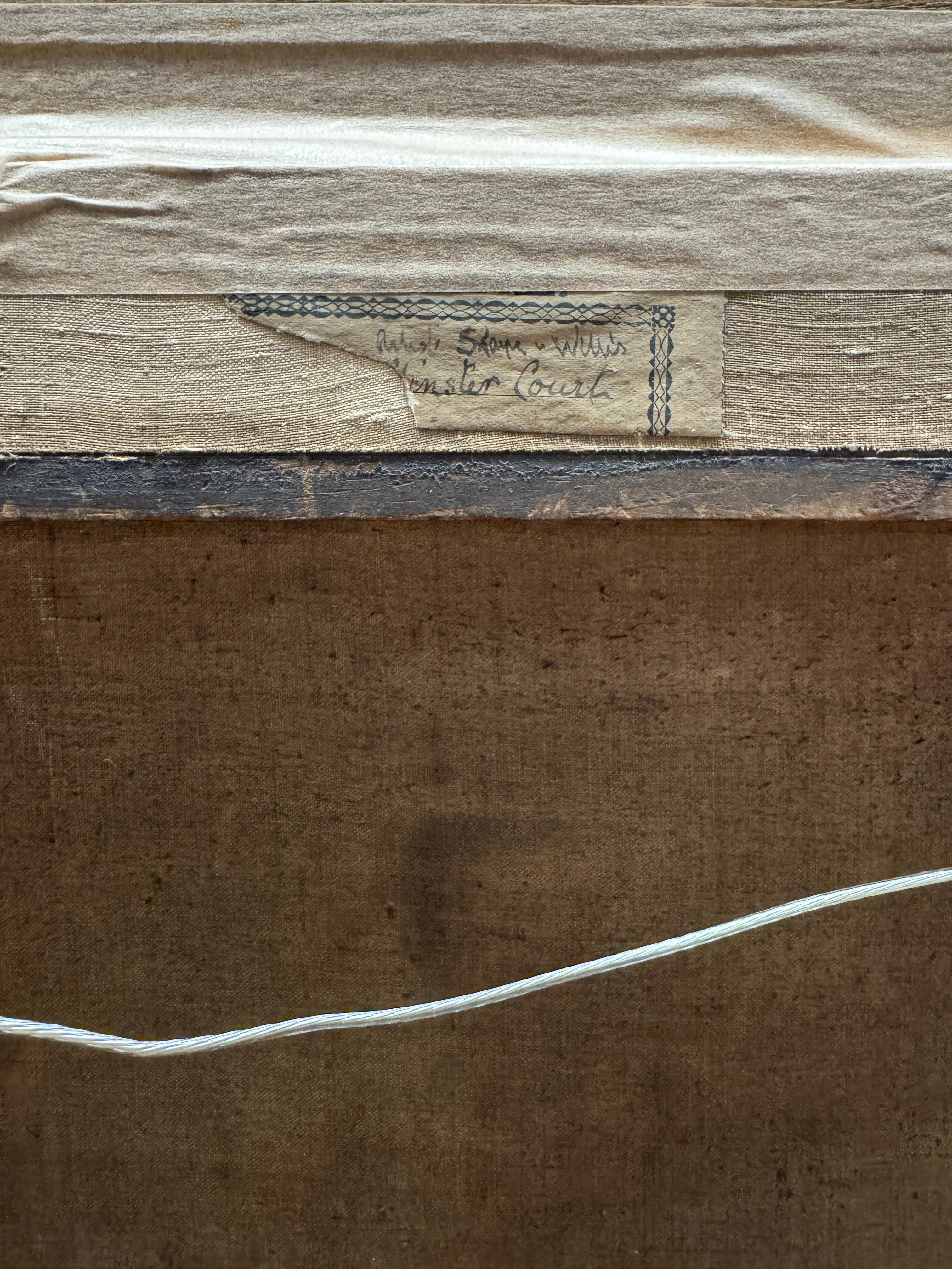 Paysage anglais du 19e siècle avec bétail, moutons reposant Chêne avec cottage en vente 11