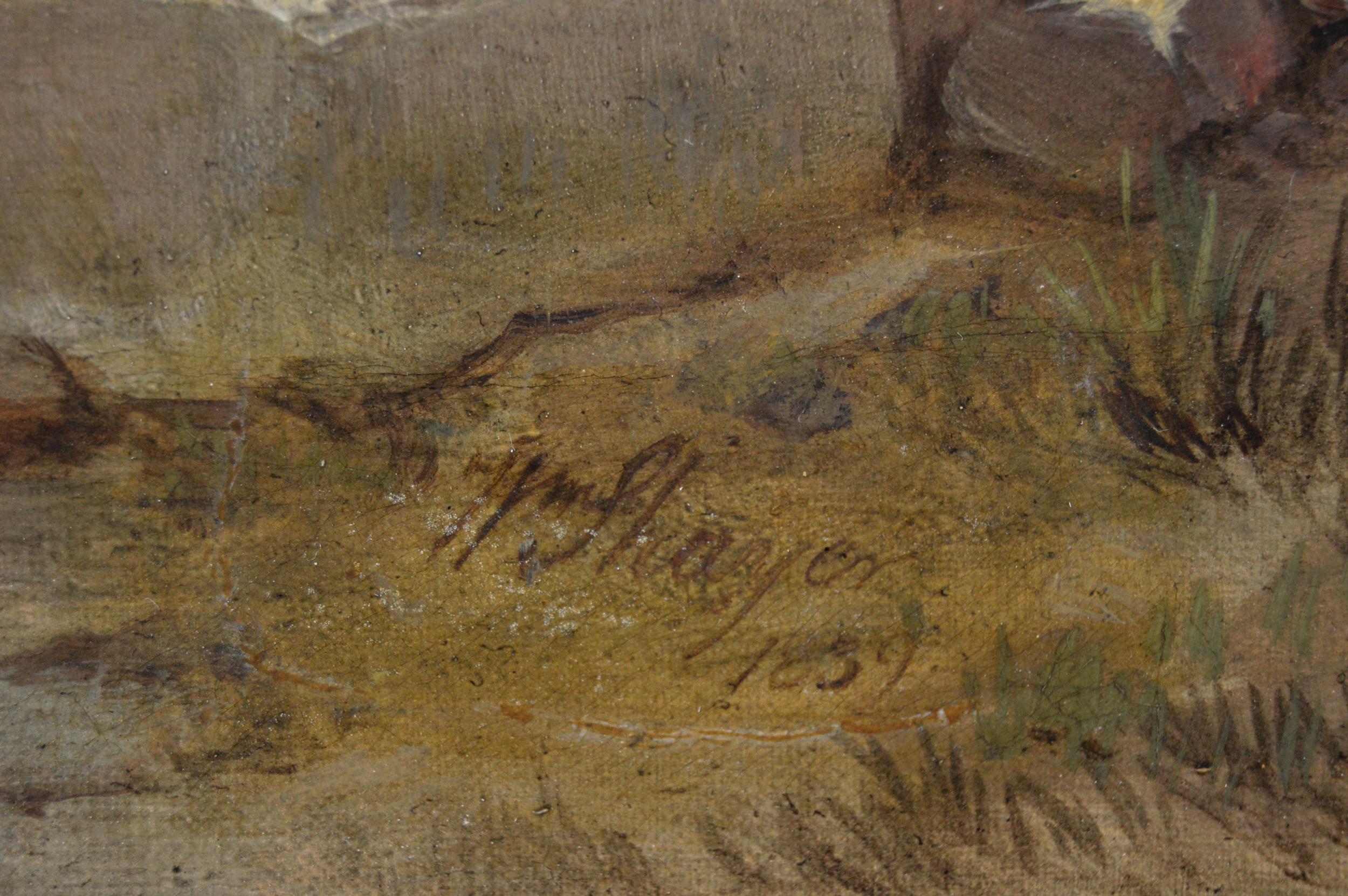 Peinture à l'huile de genre du 19e siècle représentant des pêcheurs sur une plage  en vente 3