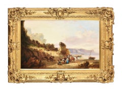 19th century oil Devon coastal scene William Shayer Snr (Circle of)