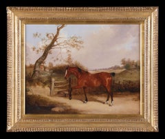 Un caballo al trote" . Óleo sobre lienzo de William Shayer