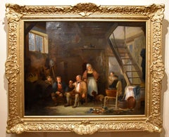 Antique Oil Painting by William Shayer Snr "An Inn Interior"