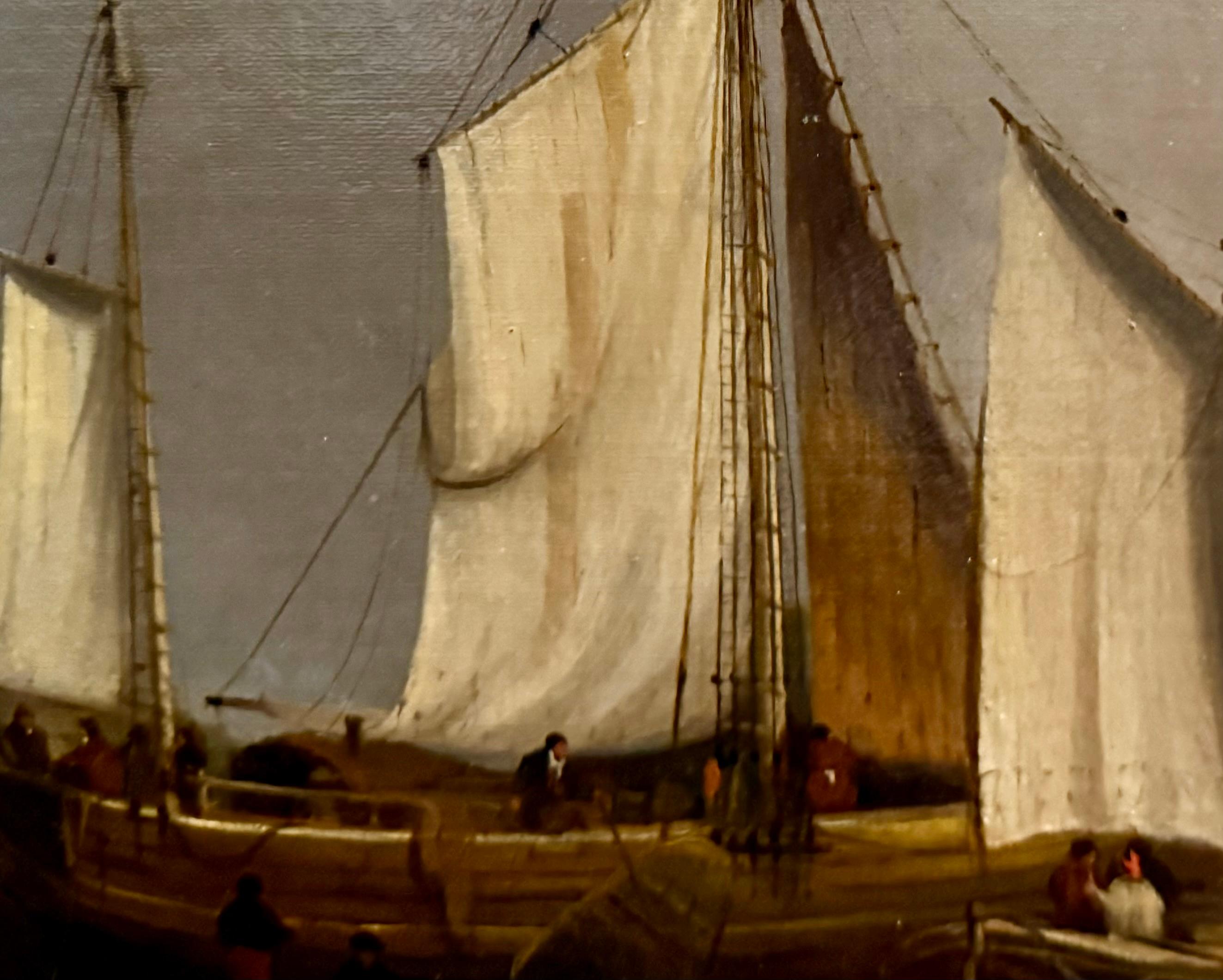 Segelboote auf einem kalifornischen Meer, Himmel und Hafen 19. Jahrhundert im Angebot 5
