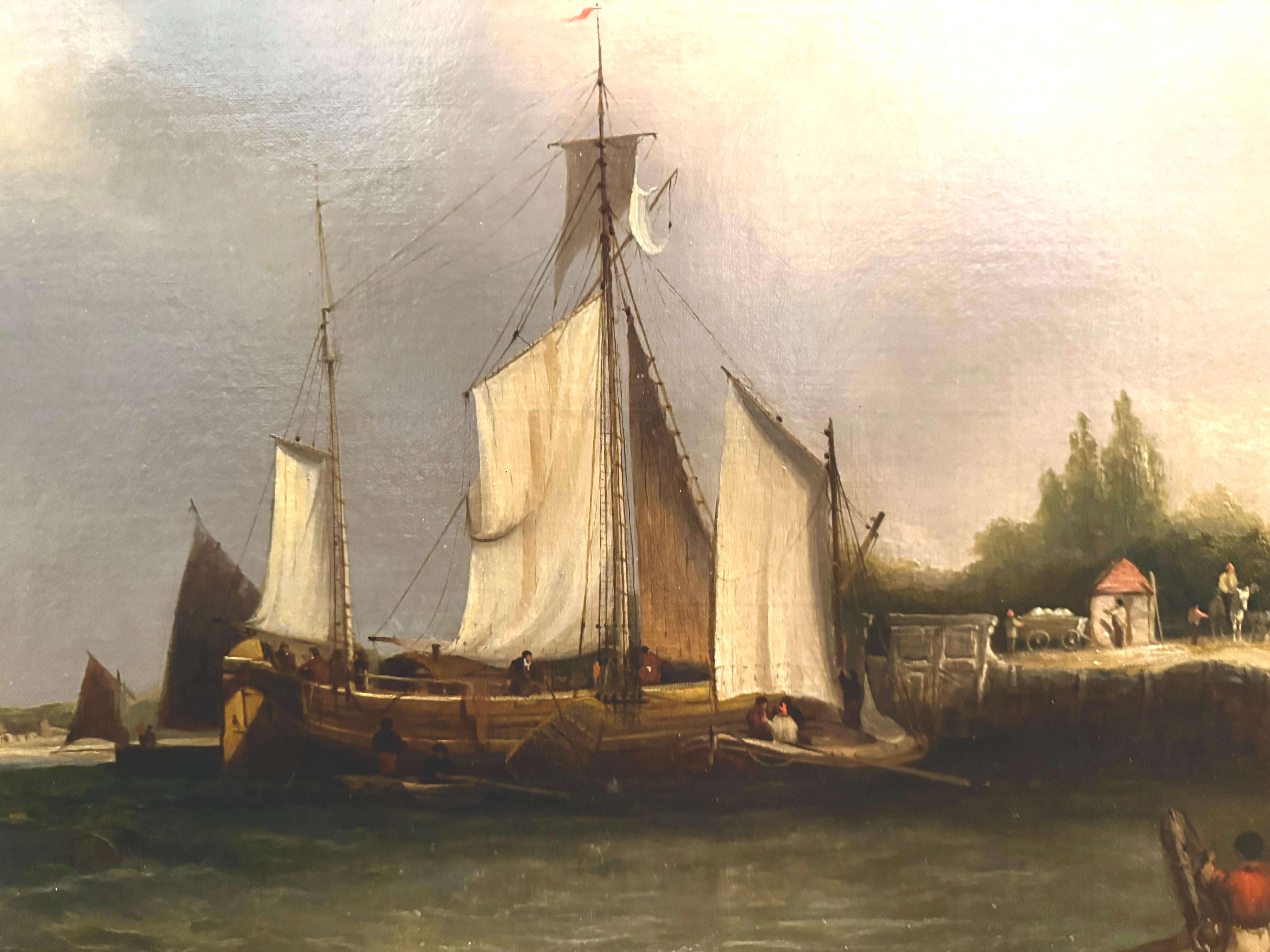 Segelboote auf einem kalifornischen Meer, Himmel und Hafen 19. Jahrhundert im Angebot 4
