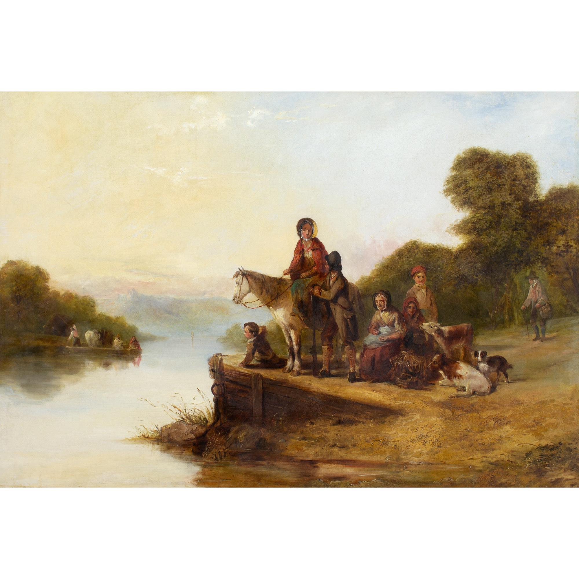 William Shayer, Waiting For The Ferry - Painting by William Shayer Senior