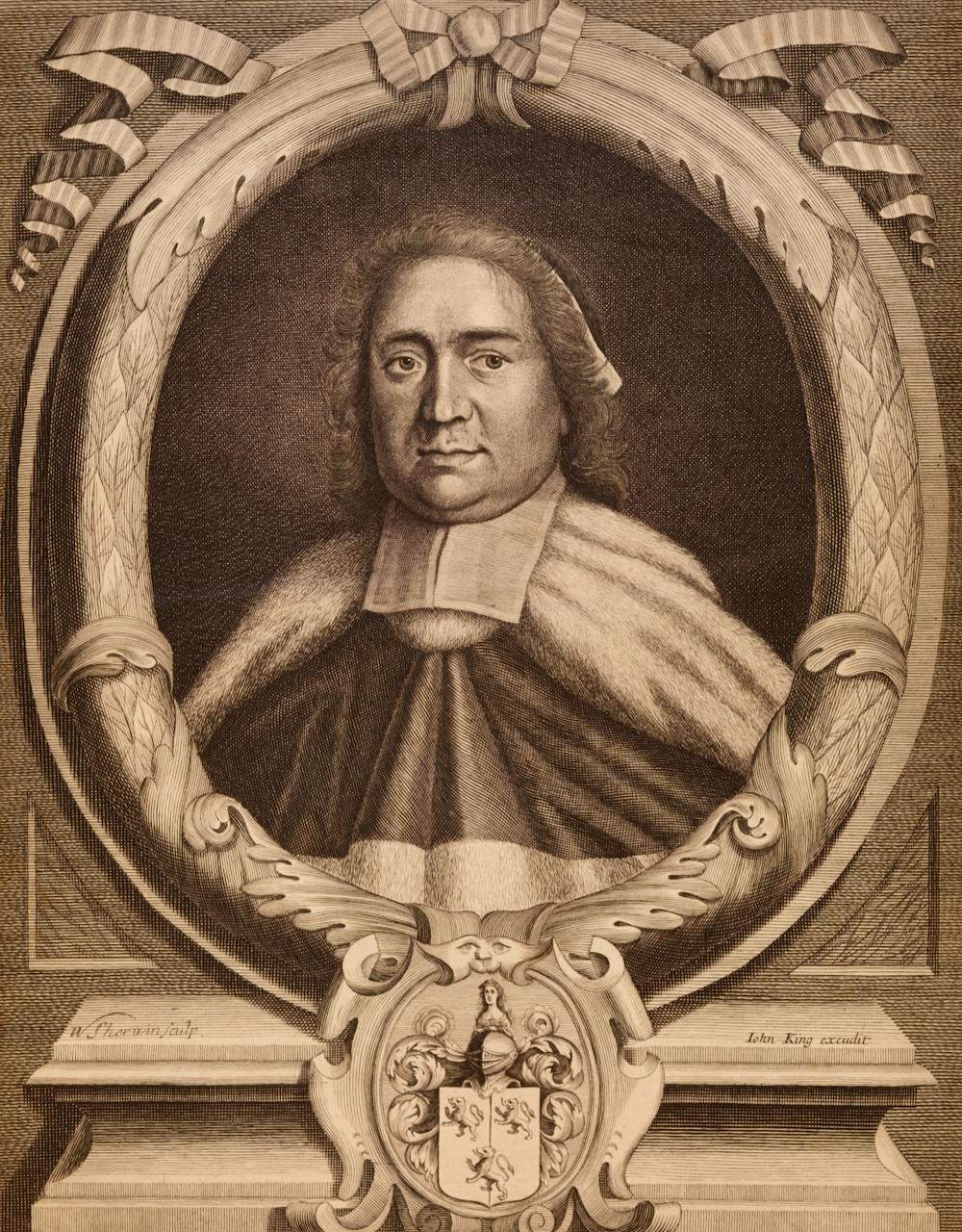 Monsieur. John Powell, chevalier : portrait gravé du début du 18e siècle d'après William Sherwin en vente 1