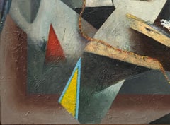 1994 "Eye on the Pie II" Abstract Oil Painting Illustrator Bill Shields