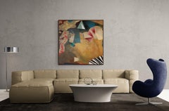 1997 "Blue Heaven" Abstract Oil Painting on Canvas Illustrator Bill Shields