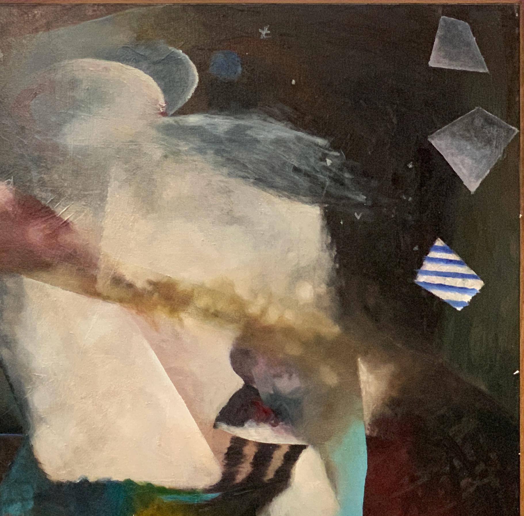 Peinture à l'huile abstraite sur toile « A Piece of Heaven » de l'illustrateur Bill Shields - Modernisme américain Painting par William Shields 