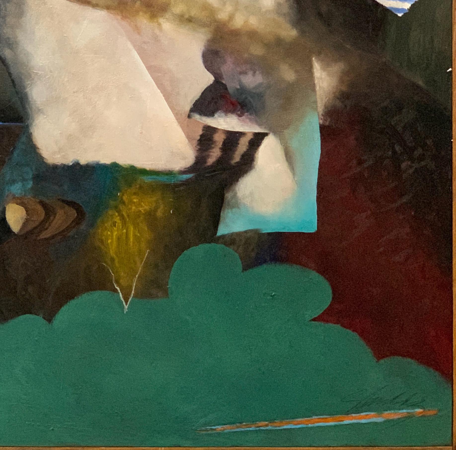 Peinture à l'huile abstraite sur toile « A Piece of Heaven » de l'illustrateur Bill Shields - Noir Abstract Painting par William Shields 