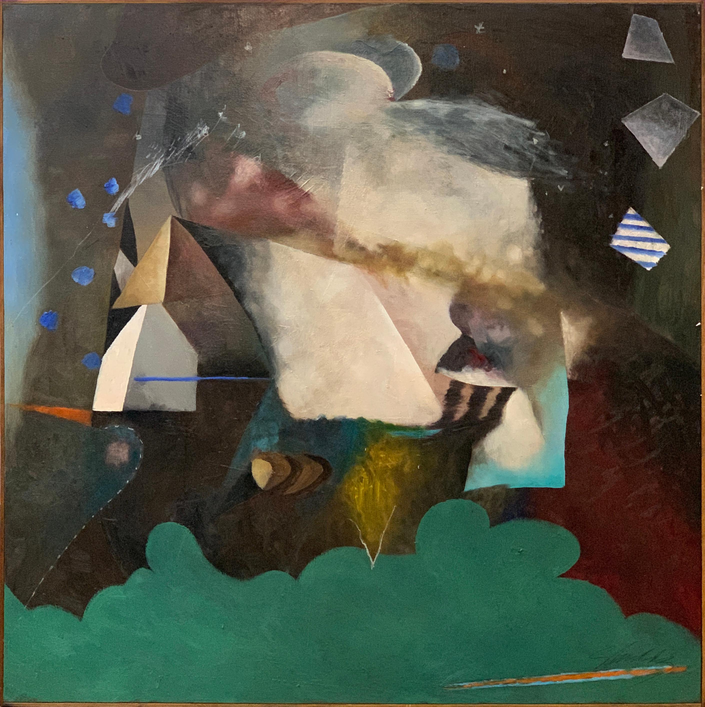 Abstract Painting William Shields  - Peinture à l'huile abstraite sur toile « A Piece of Heaven » de l'illustrateur Bill Shields