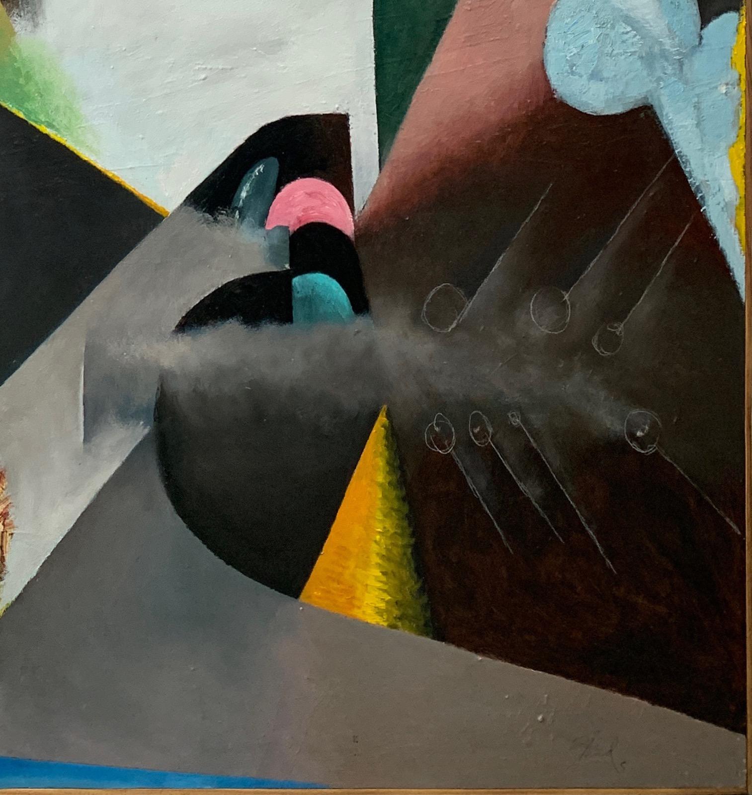 « From Here to Infinity » (De là à l'infini) - Illustrateur abstrait moderne Bill Shields - Noir Abstract Painting par William Shields 