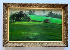Vintage "Green Landscape" Realist Oil on Canvas Award Winning Illustrator Bill Shields