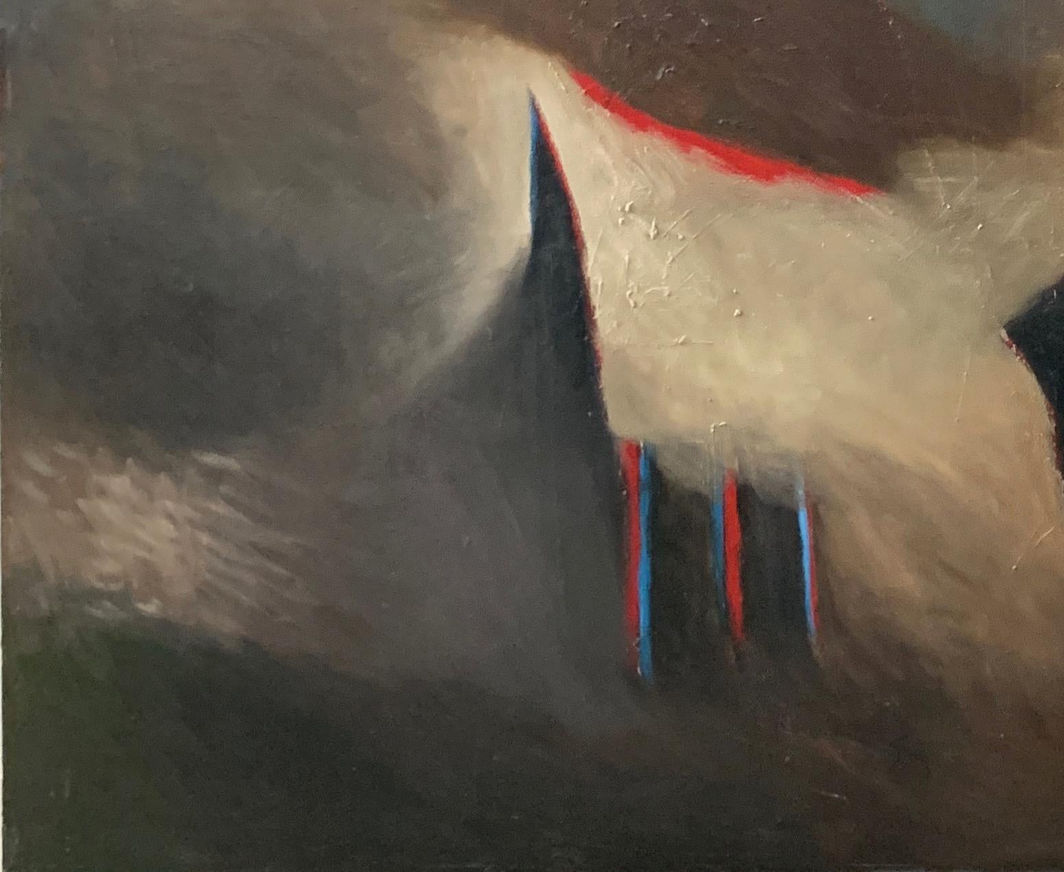 Peinture à l'huile abstraite sur toile « The Manifestation » de l'illustrateur Bill Shields - Modernisme américain Painting par William Shields 