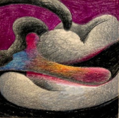 Media mista anni '90 "Disegno astratto microbiomorfico"