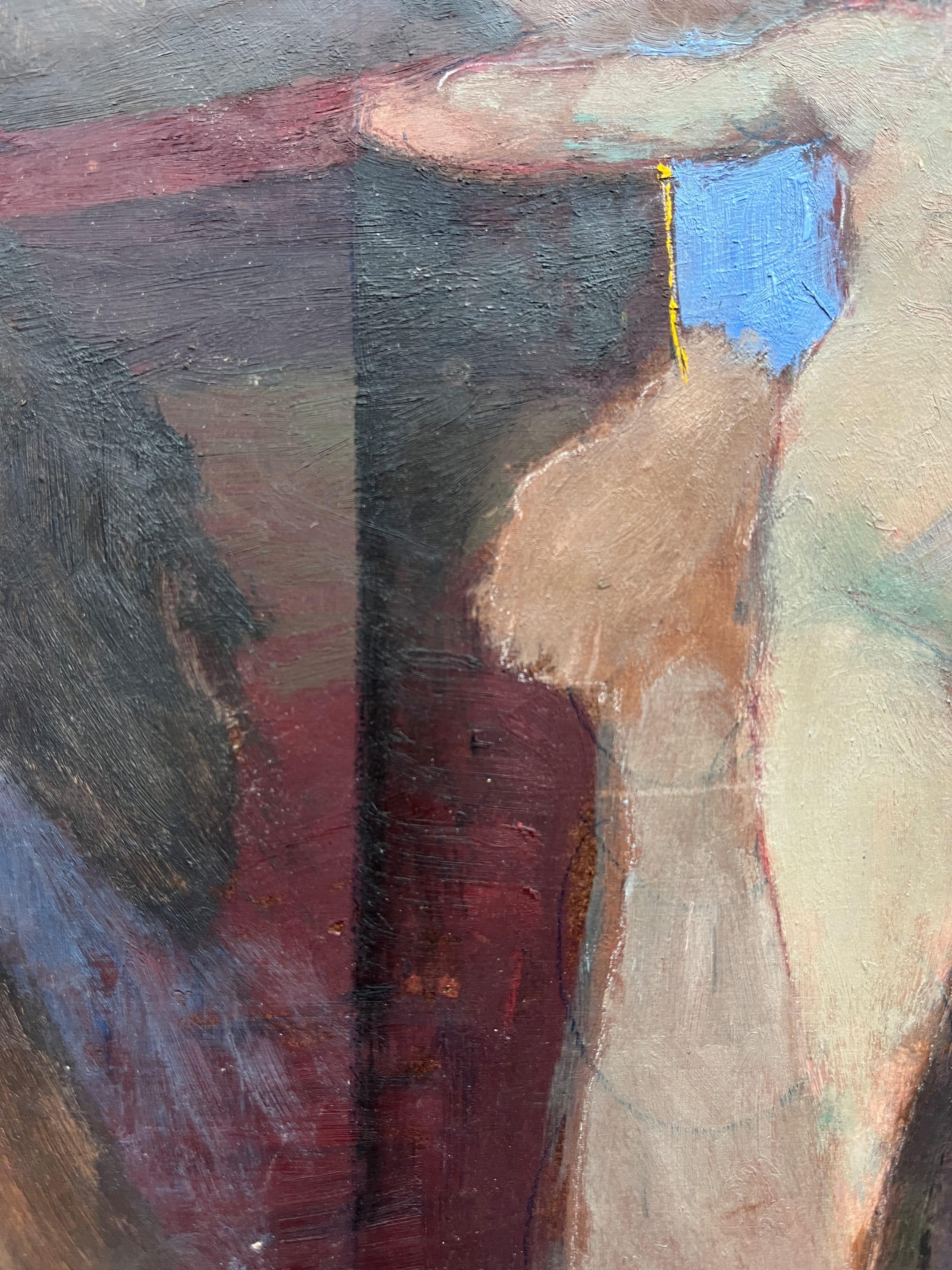 Peinture d'un nu féminin « Nu avec boule » des années 1990 en vente 4