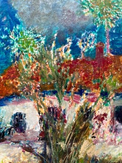 "Garden Cottage" 1990s Painting on Board Bill Shields