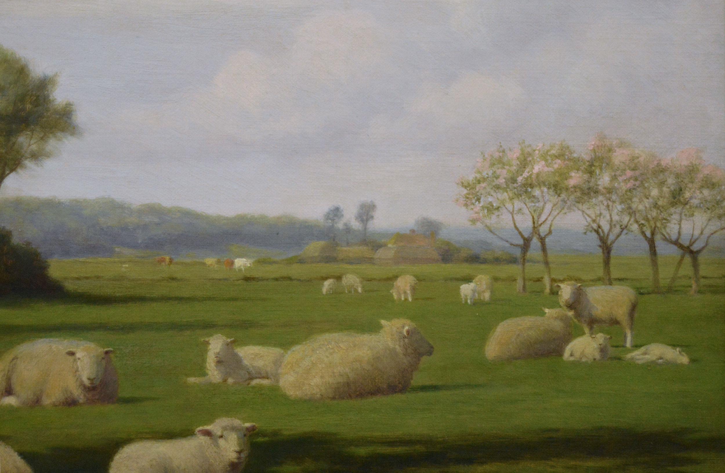 William Sidney Cooper
Britannico, (1854-1927)
Primavera a Herne, Kent
Olio su tela, firmato e datato 1925, con dedica a matita verso il basso
Dimensioni dell'immagine: 15,5 pollici x 23,5 pollici 
Dimensioni compresa la cornice: 23 pollici x 31