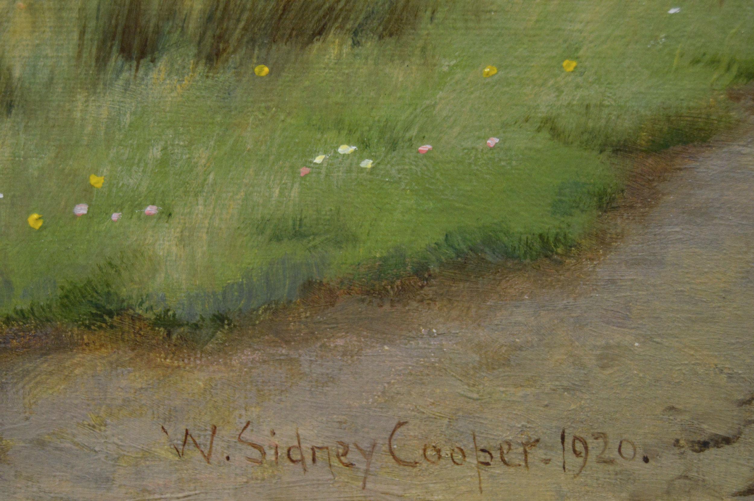 19th Century landscape oil painting of cattle by a Kent stream For Sale 2
