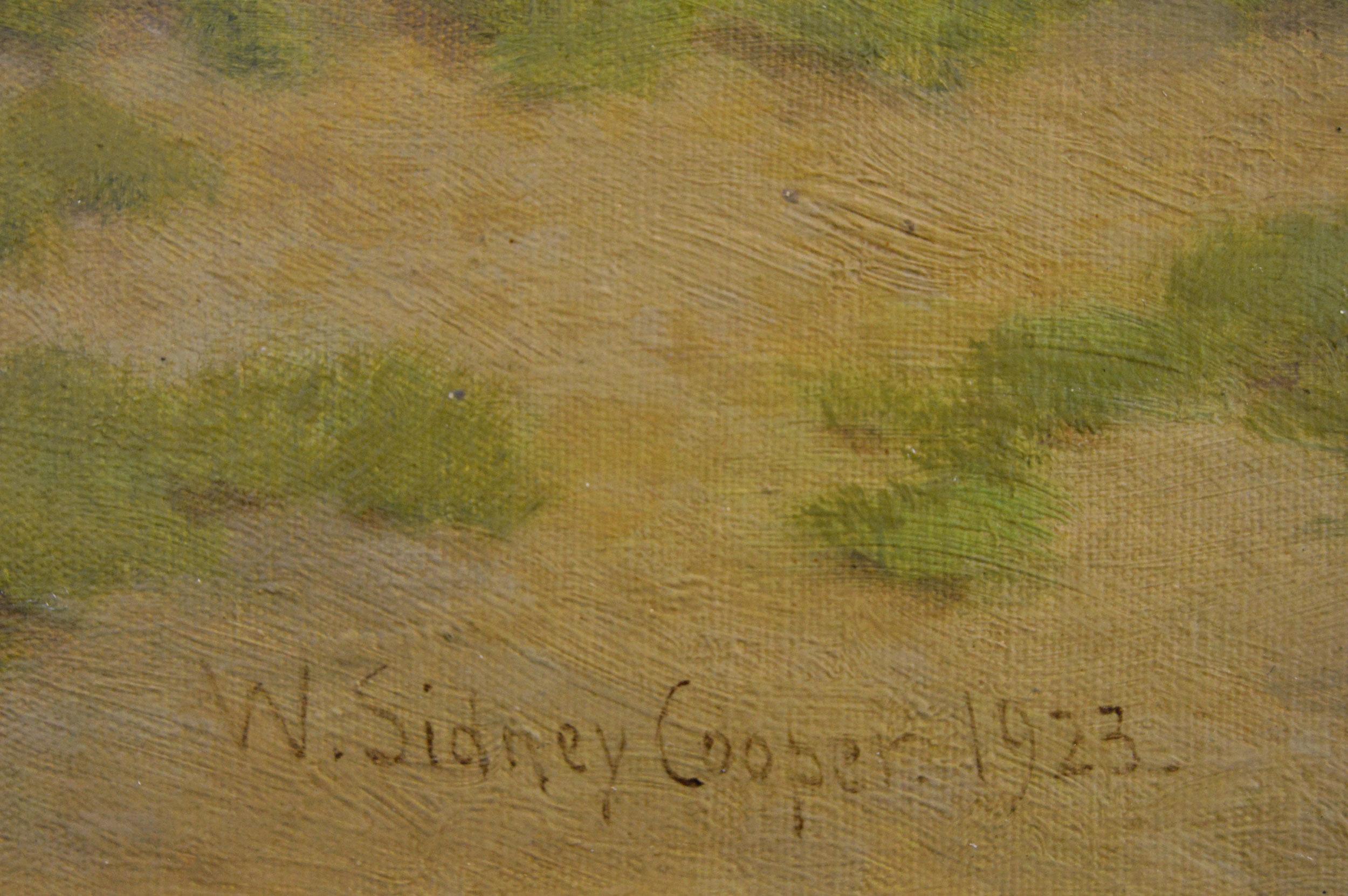 Peinture à l'huile du 19e siècle représentant des moutons sur une falaise près de la baie de Herne, Kent en vente 3