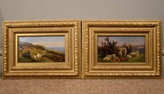 Oil Painting pair by William Sidney Cooper “Sheep in a Coastal Landscape”