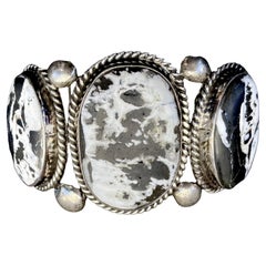 William Singer White Buffalo Turquoise Sterling Silver Cuff