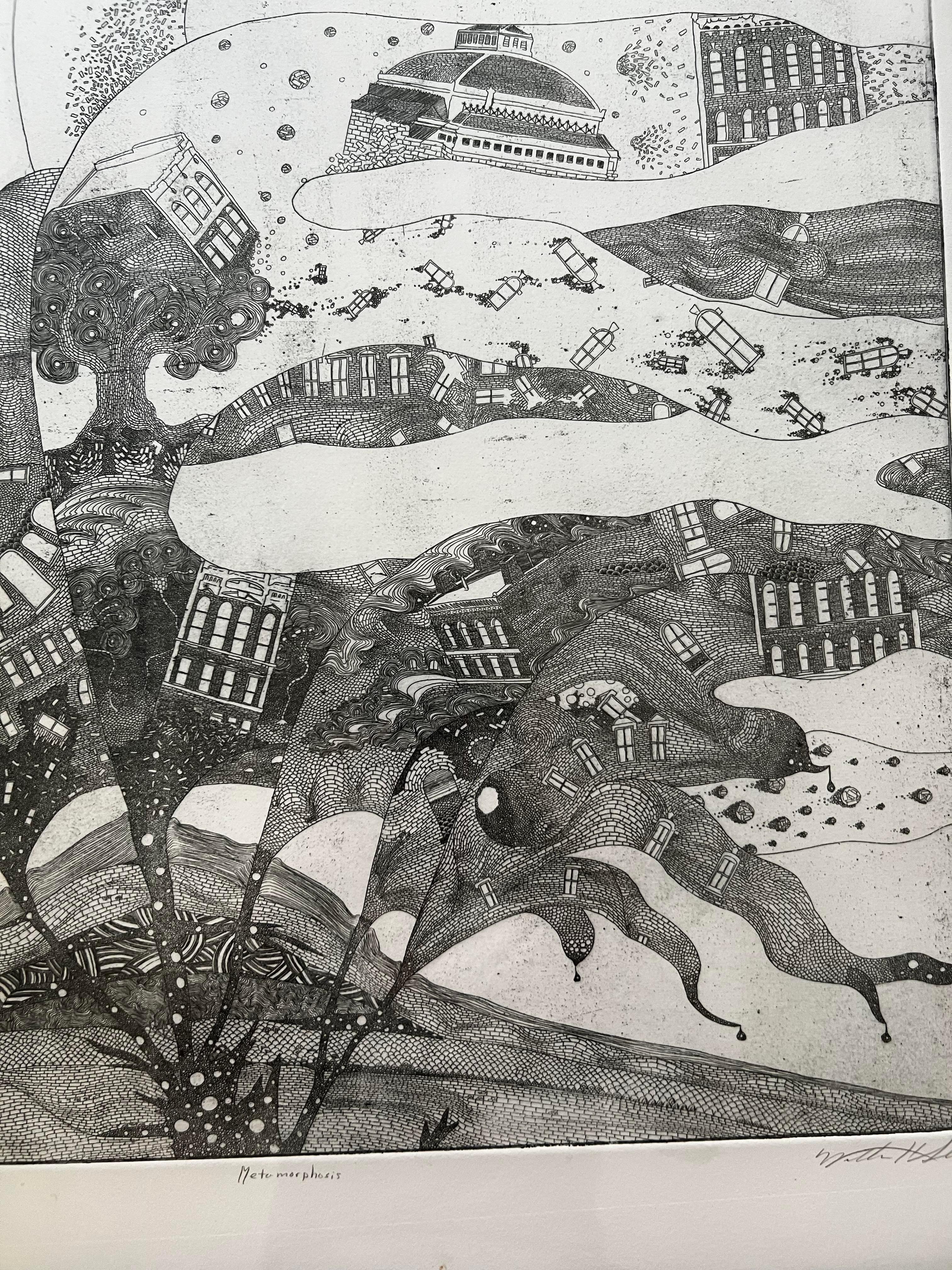 Black and White Lithograph -- 