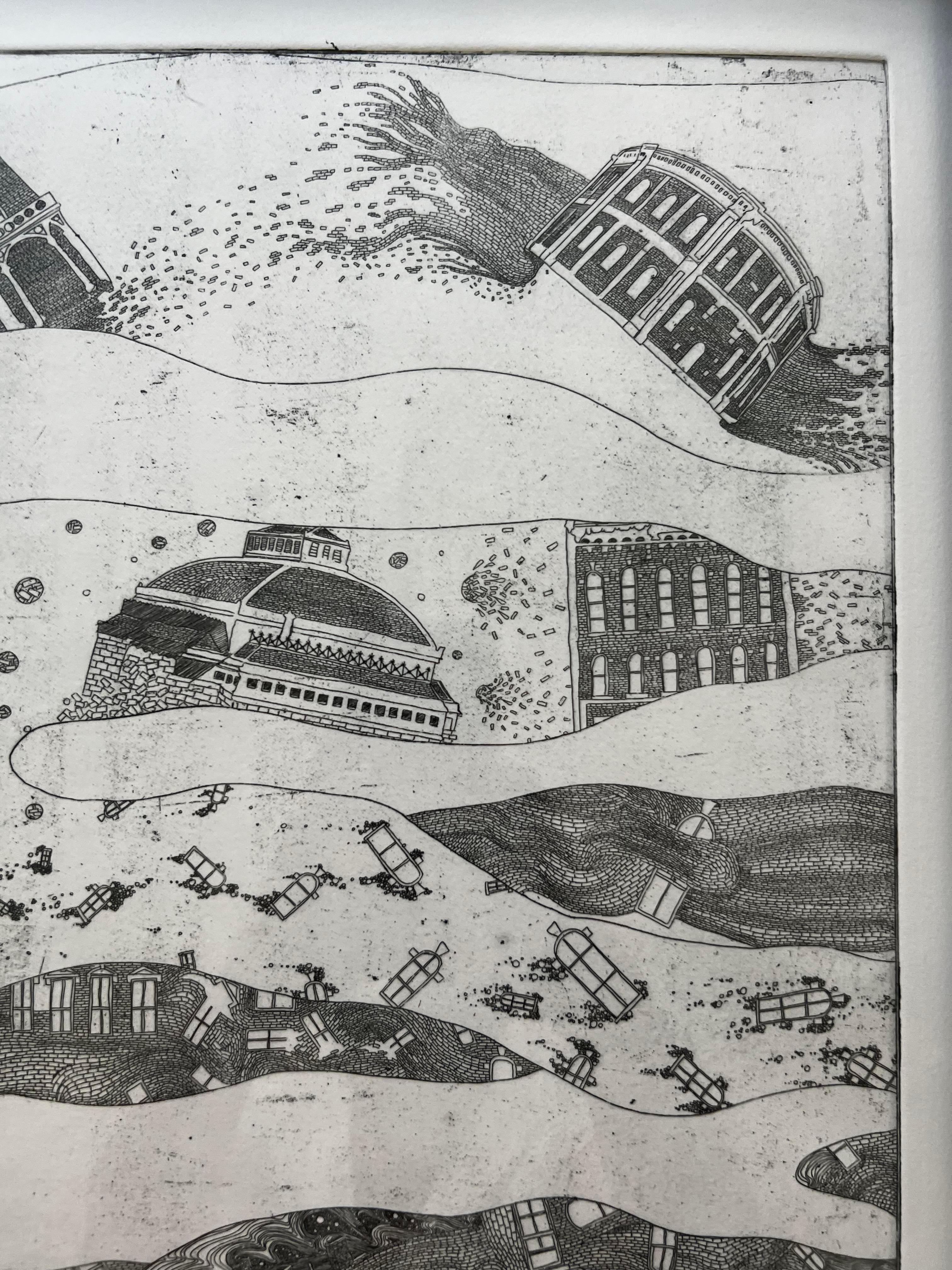 Black and White Lithograph -- 