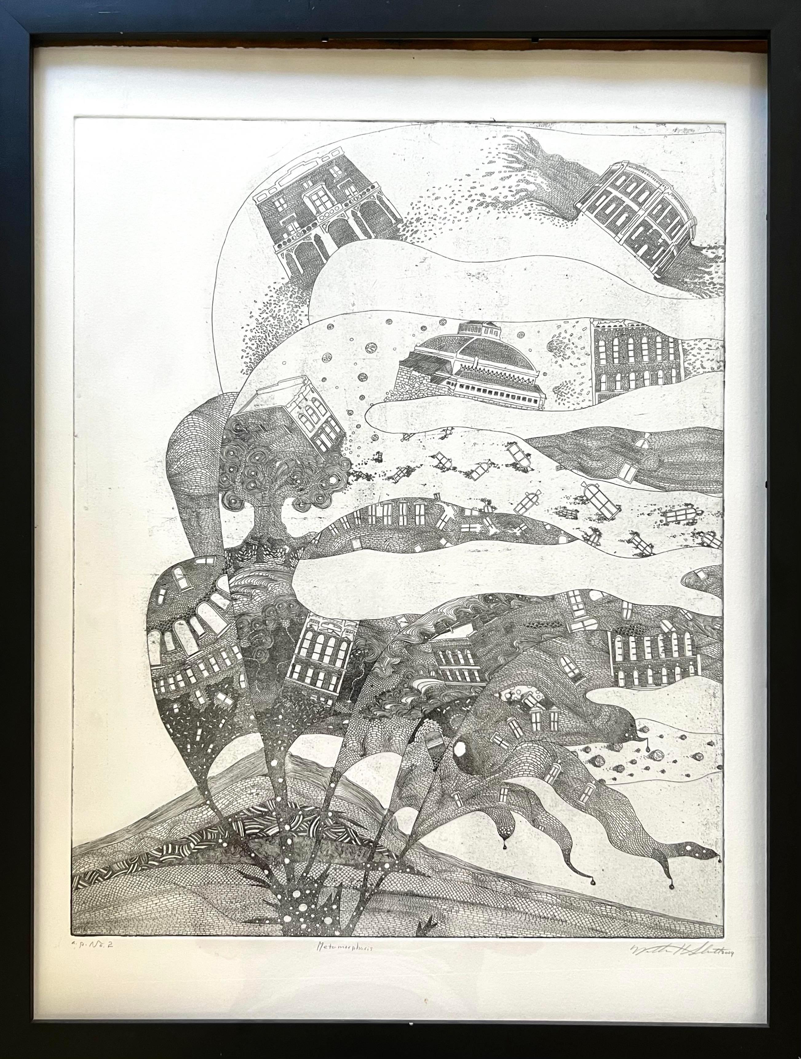 Black and White Lithograph -- "Metamorphosis" - Art by William Skerritt