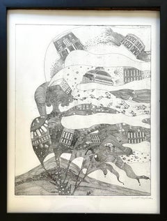 Black and White Lithograph -- "Metamorphosis"