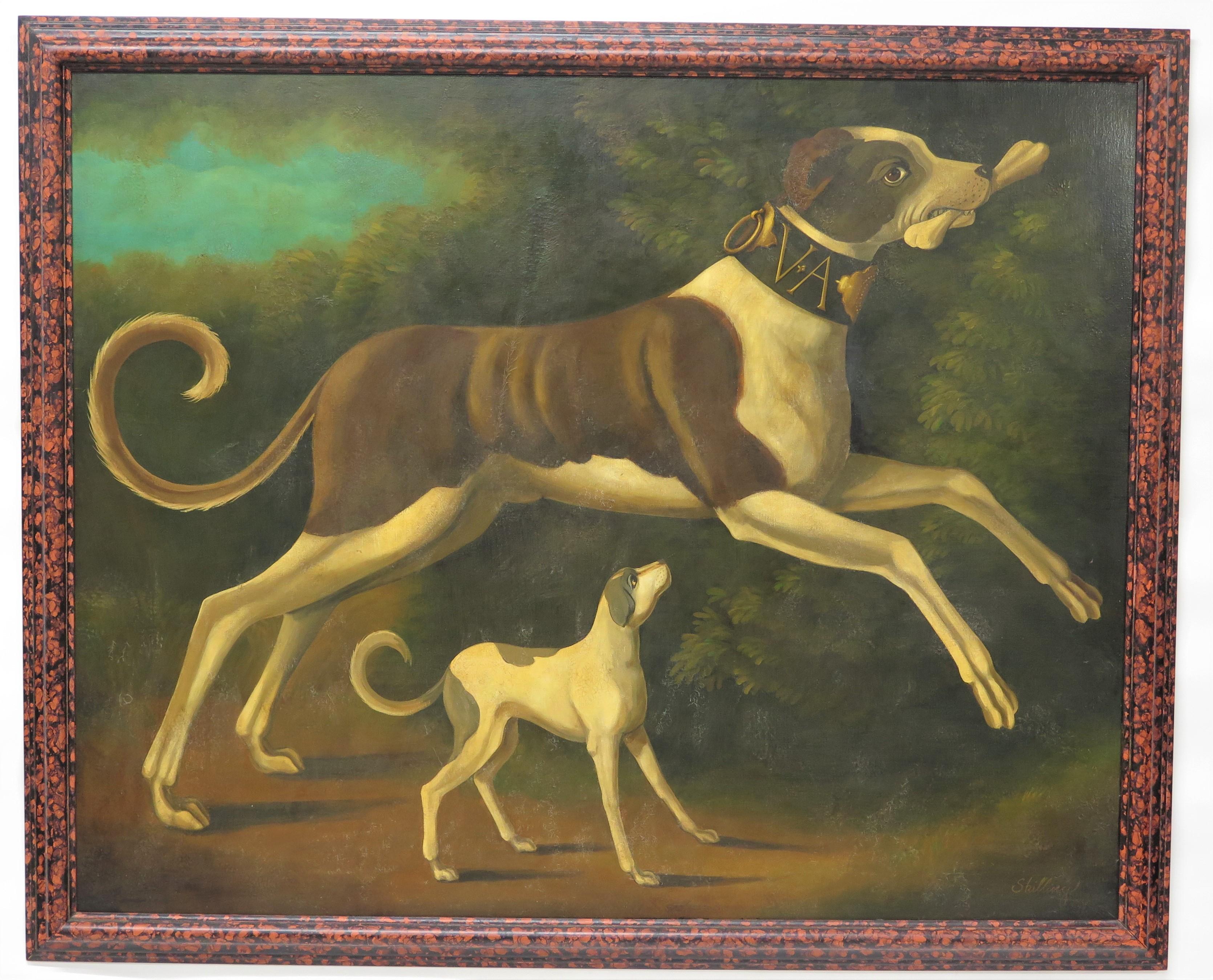 Victorian William Skilling (1862-1964) Dogs with Bone Portrait / Picture For Sale