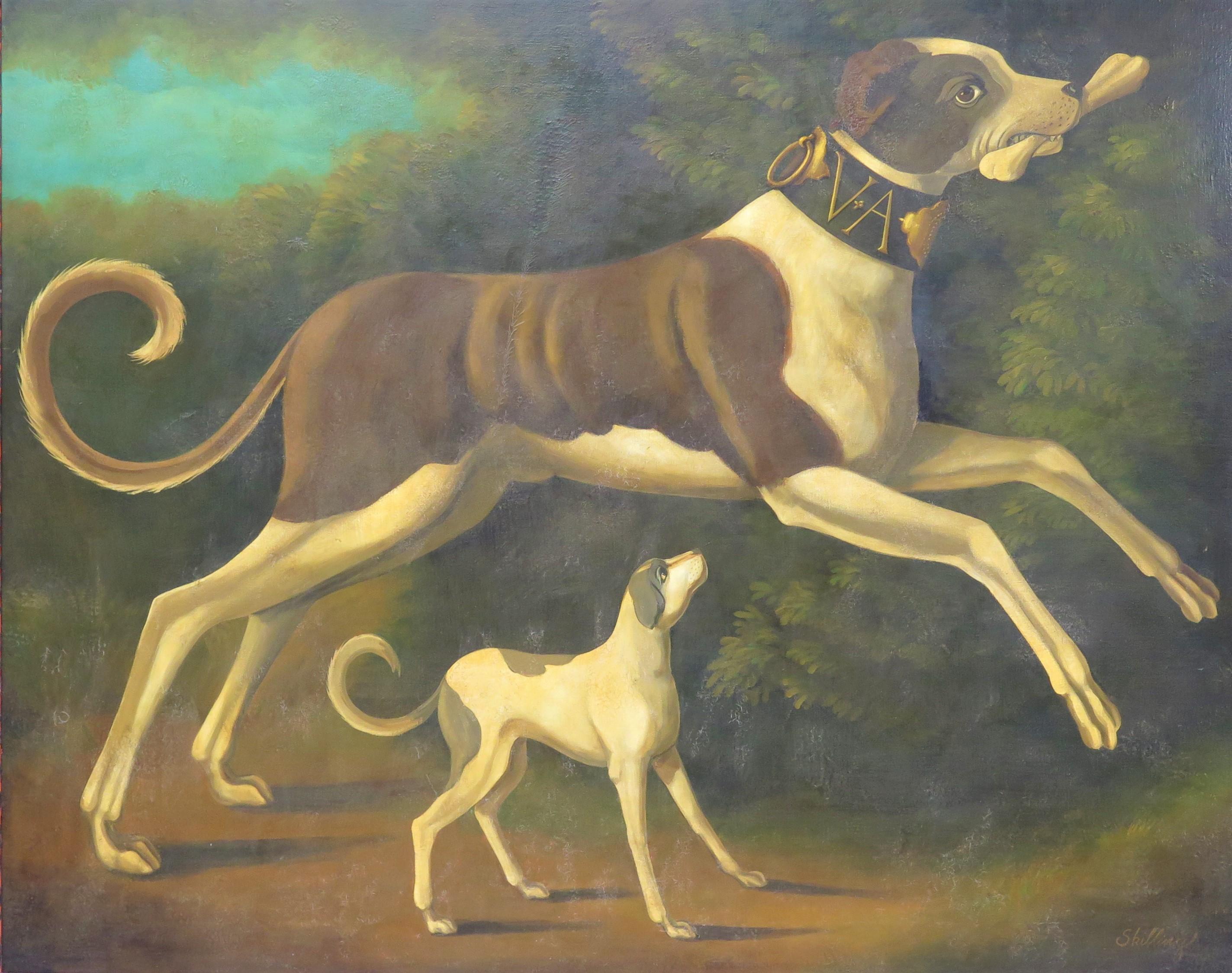 American William Skilling (1862-1964) Dogs with Bone Portrait / Picture For Sale
