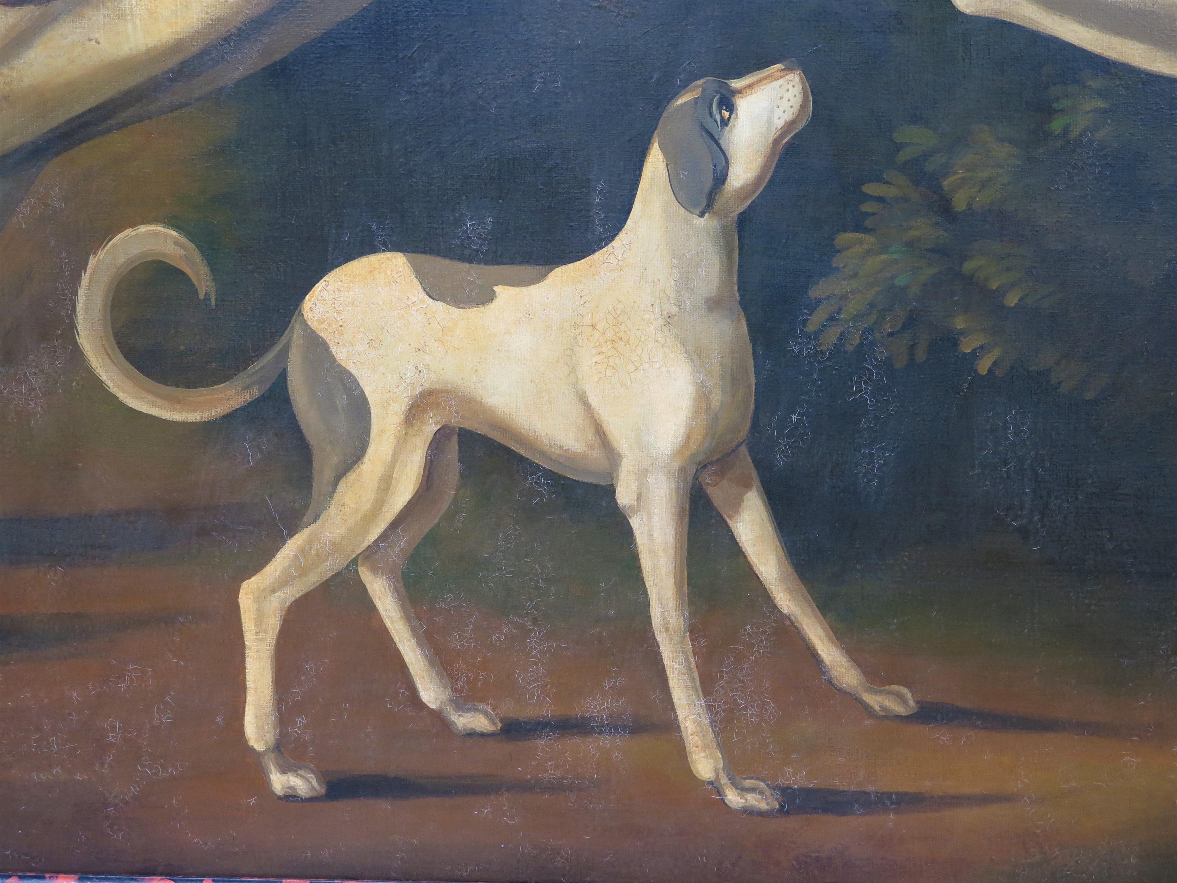Canvas William Skilling (1862-1964) Dogs with Bone Portrait / Picture For Sale