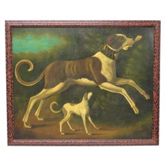 Antique William Skilling (1862-1964) Dogs with Bone Portrait / Picture