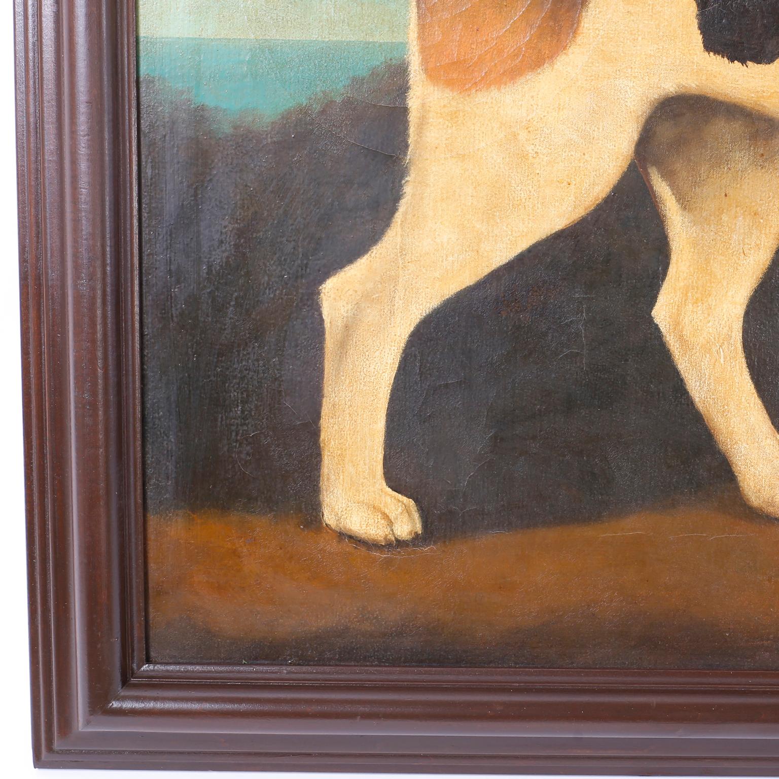 William Skilling Oil Painting of a Dog In Excellent Condition In Palm Beach, FL