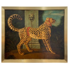 Vintage William Skilling Oil Painting on Canvas of a Leopard