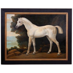 Vintage William Skilling Oil Painting on Canvas of a Show Horse