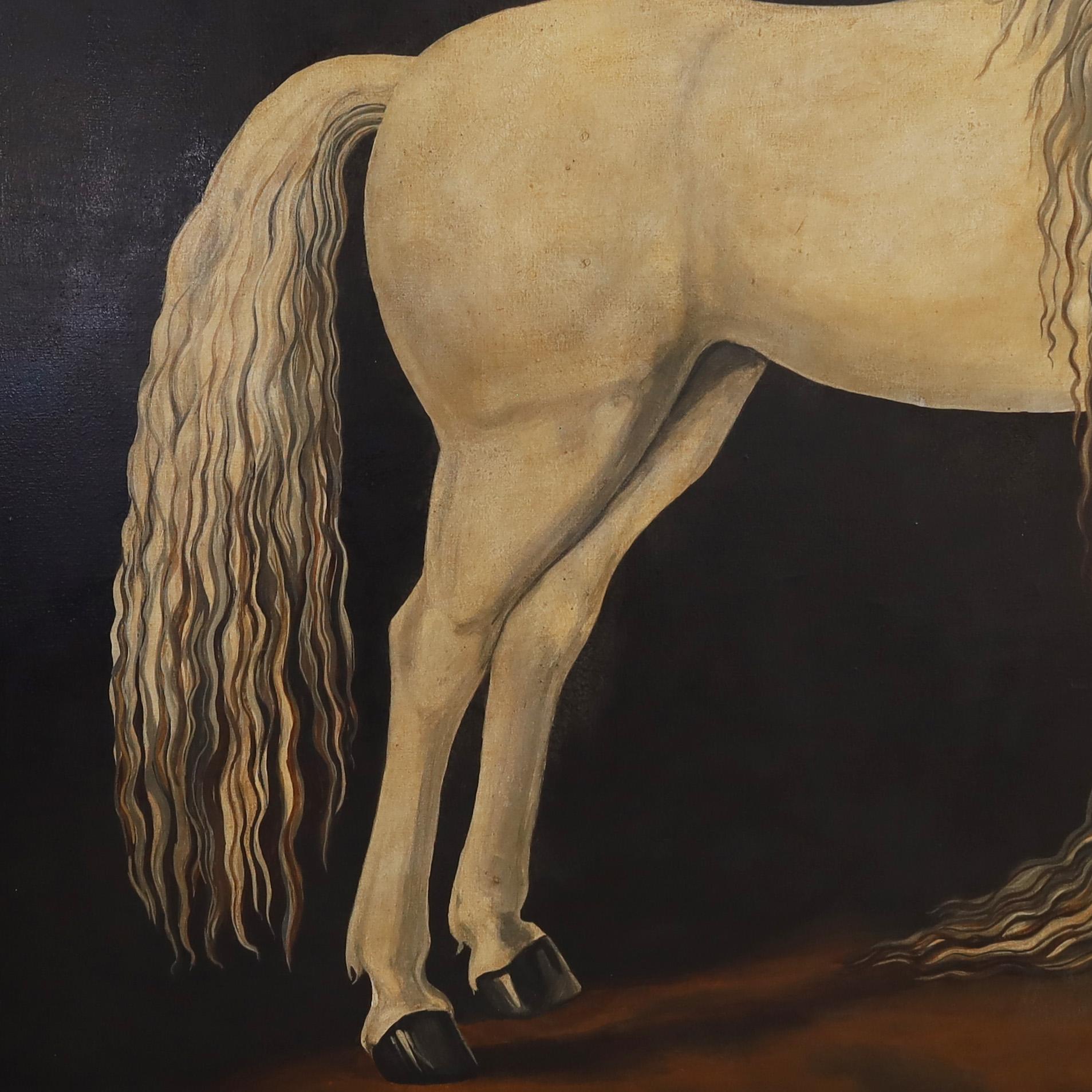 William Skilling Painting on Canvas of a Horse In Good Condition In Palm Beach, FL